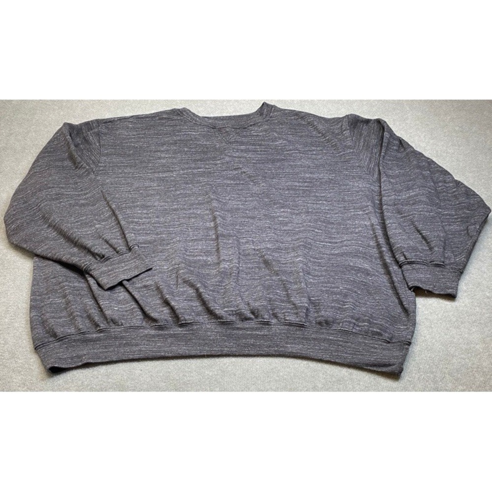 KingSize Sweatshirt Men 4XL Big Charcoal Grey Heathered V-Stitch Pullover Fleece